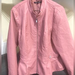Plus Size Pink Baccini Leatherette Jacket